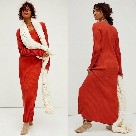 NEW Free People Walk About Maxi Dress Terra Cotta Small - Picture 1 of 16